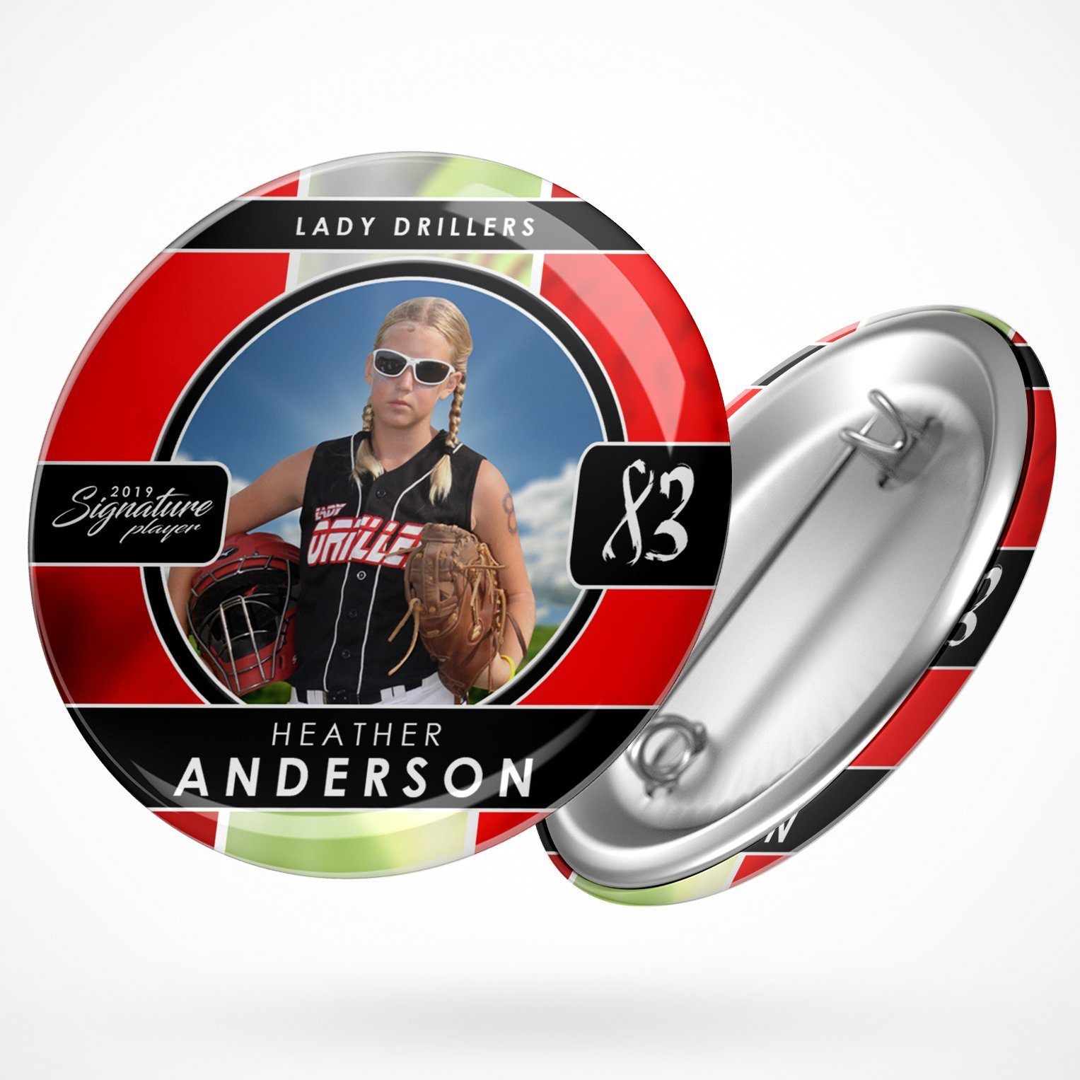 Signature Player - Softball - V1 - Drop In Button Template-Photoshop Template - Photo Solutions