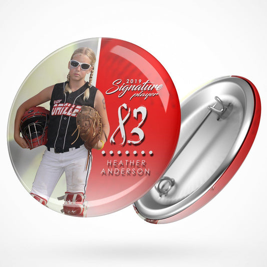 Signature Player - Softball - V1 - Extraction Button Template-Photoshop Template - Photo Solutions
