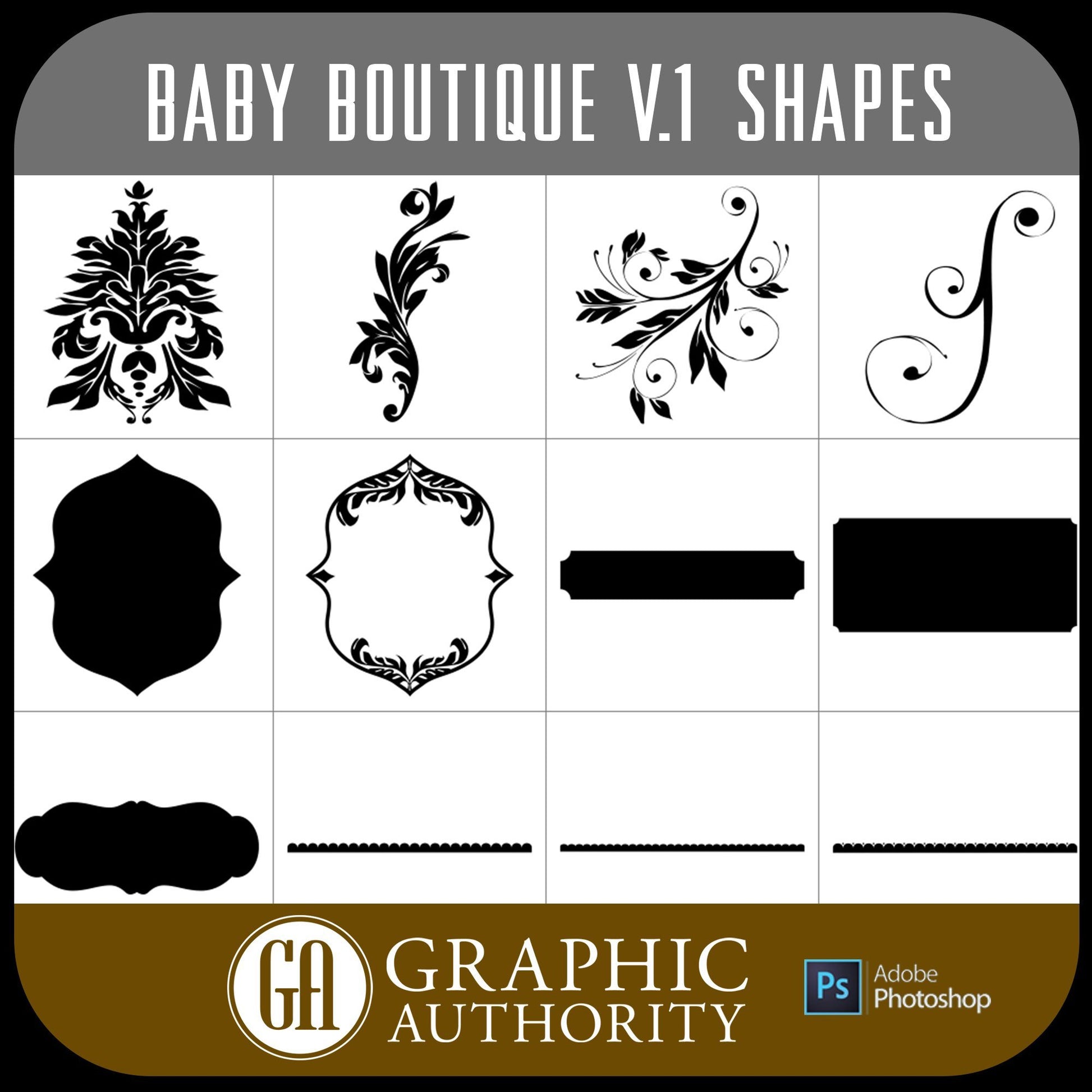 Baby Boutique V.1 - Vector .CHS Photoshop Shapes-Photoshop Template - Graphic Authority