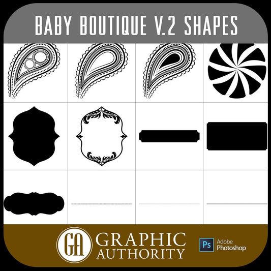 Baby Boutique V.2 - Vector .CHS Photoshop Shapes-Photoshop Template - Graphic Authority