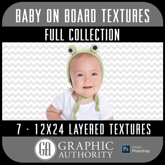 Baby on Board - 12x24 Layered Textures - Full Collection-Photoshop Template - Graphic Authority