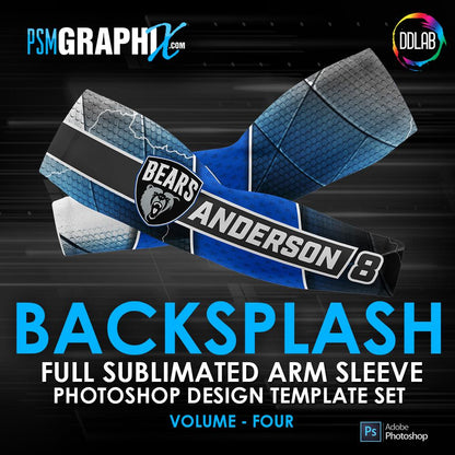 Backsplash - V4 - Arm Sleeve Photoshop Template-Photoshop Template - PSMGraphix