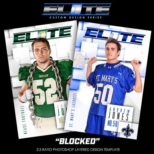Blocked - Elite Series - Player Banner & Poster Photoshop Template-Photoshop Template - PSMGraphix