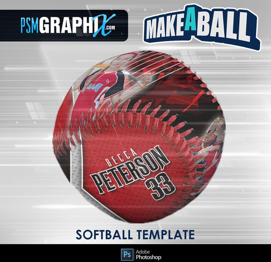 Breaker - V.1 - Softball - Make-A-Ball Photoshop Template-Photoshop Template - PSMGraphix