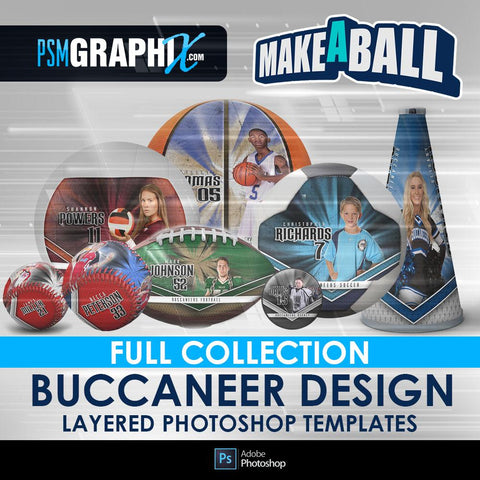 Buccaneer - V.1 - Make-A-Ball Full Template Collection-Photoshop Template - PSMGraphix