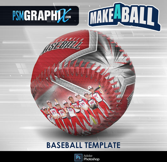 Buccaneer - V.1 - Baseball - Make-A-Ball Photoshop Template-Photoshop Template - PSMGraphix