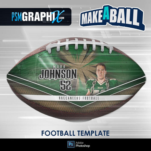 Buccaneer - V.1 - Football (Full Size)  - Make-A-Ball Photoshop Template-Photoshop Template - PSMGraphix