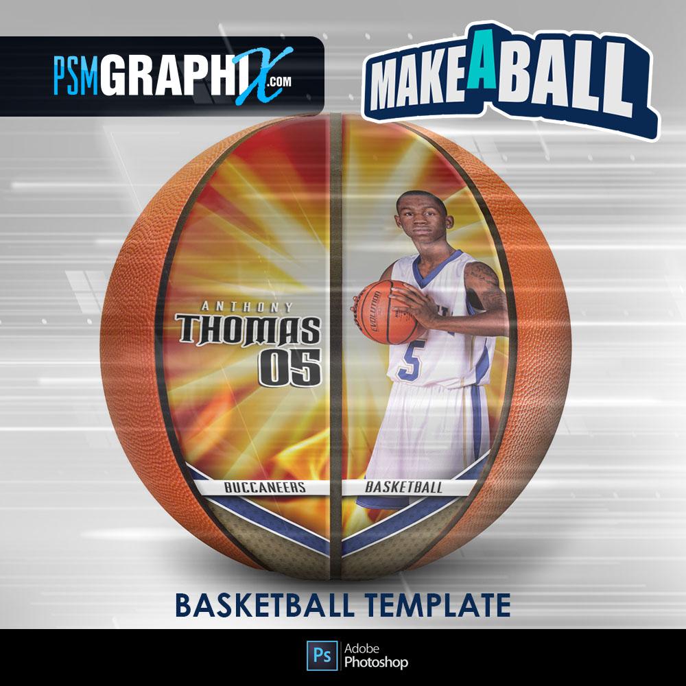 Burn - V.1 - Basketball (Full Size) - Make-A-Ball Photoshop Template-Photoshop Template - PSMGraphix