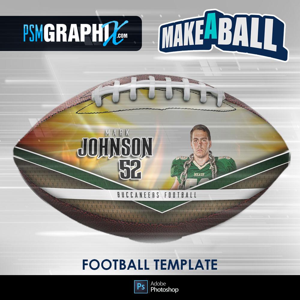 Burn - V.1 - Football (Full Size)  - Make-A-Ball Photoshop Template-Photoshop Template - PSMGraphix