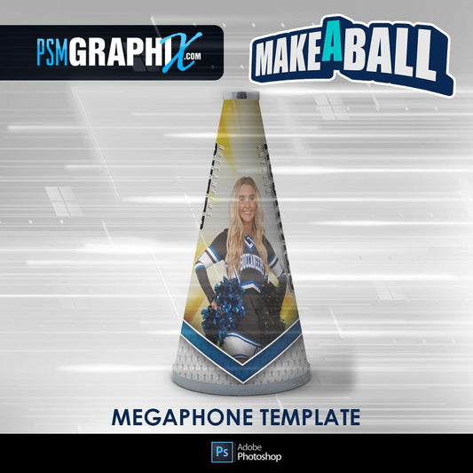 Burn - V.1 - Cheer Megaphone - Make-A-Ball Photoshop Template-Photoshop Template - PSMGraphix