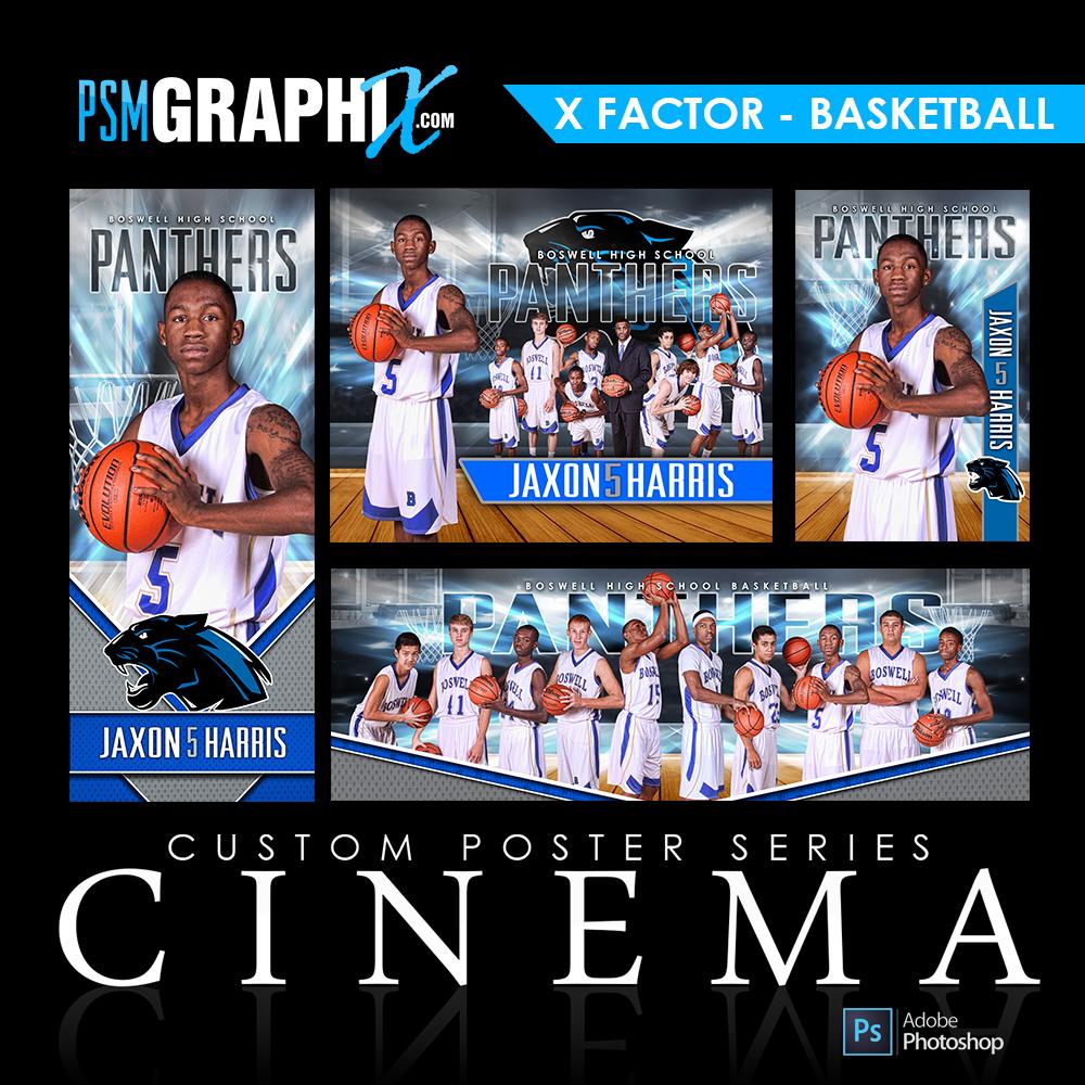 01 - Full Set - X-Factor - Basketball Collection-Photoshop Template - PSMGraphix