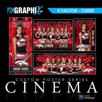 01 - Full Set - X-Factor - Cheerleading Collection-Photoshop Template - PSMGraphix