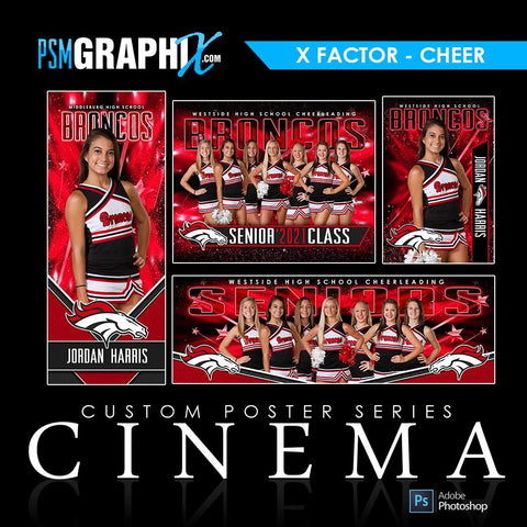 01 - Full Set - X-Factor - Cheerleading Collection-Photoshop Template - PSMGraphix