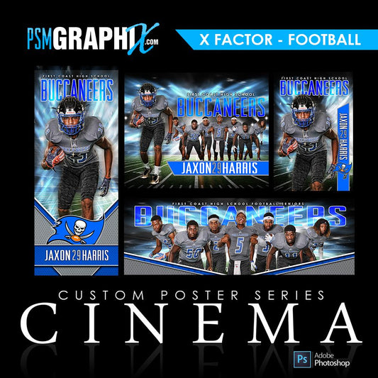 01 - Full Set - X-Factor - Football Collection-Photoshop Template - PSMGraphix