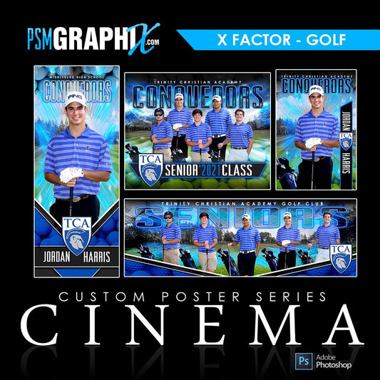 01 - Full Set - X-Factor - Golf Collection-Photoshop Template - PSMGraphix