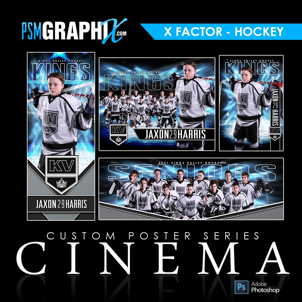 01 - Full Set - X-Factor - Ice Hockey Collection-Photoshop Template - PSMGraphix