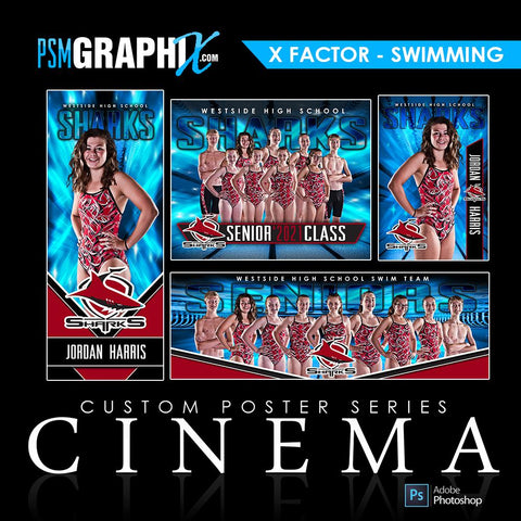 01 - Full Set - X-Factor - Swimming Collection-Photoshop Template - PSMGraphix