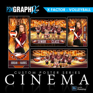01 - Full Set - X-Factor - Volleyball Collection-Photoshop Template - PSMGraphix
