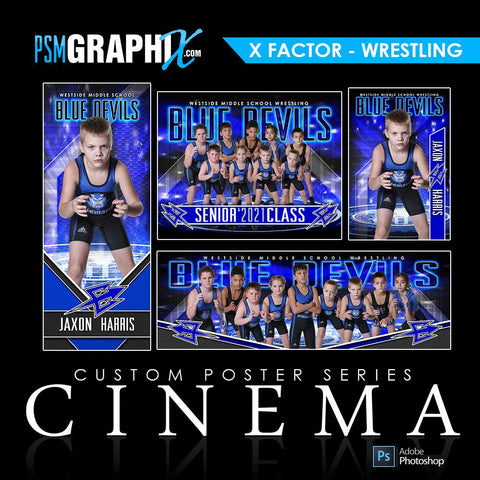01 - Full Set - X-Factor - Wrestling Collection-Photoshop Template - PSMGraphix