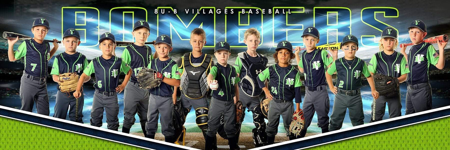 X Factor Baseball/Softball - Cinema Series - Team Panoramic-Photoshop Template - PSMGraphix
