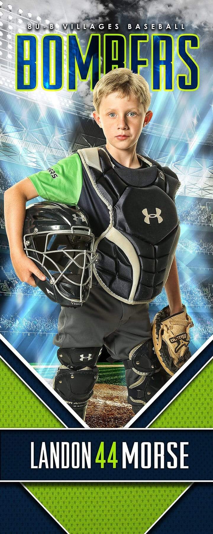 X Factor Baseball / Softball - Cinema Series - Player Wall/Locker Banner & Poster Template-Photoshop Template - PSMGraphix