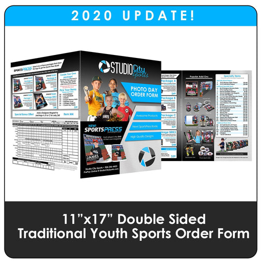 2020 Update - Youth Sports Traditional 11"x17" Order Form-Photoshop Template - Photo Solutions