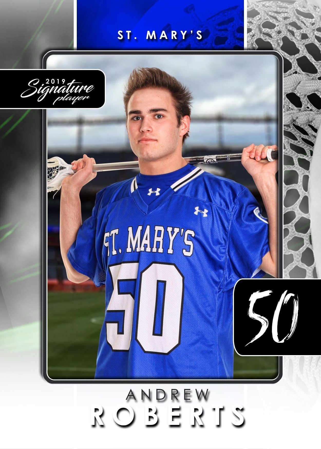 Signature Player - Lacrosse - V1 - T&I Drop-In Collection-Photoshop Template - Photo Solutions