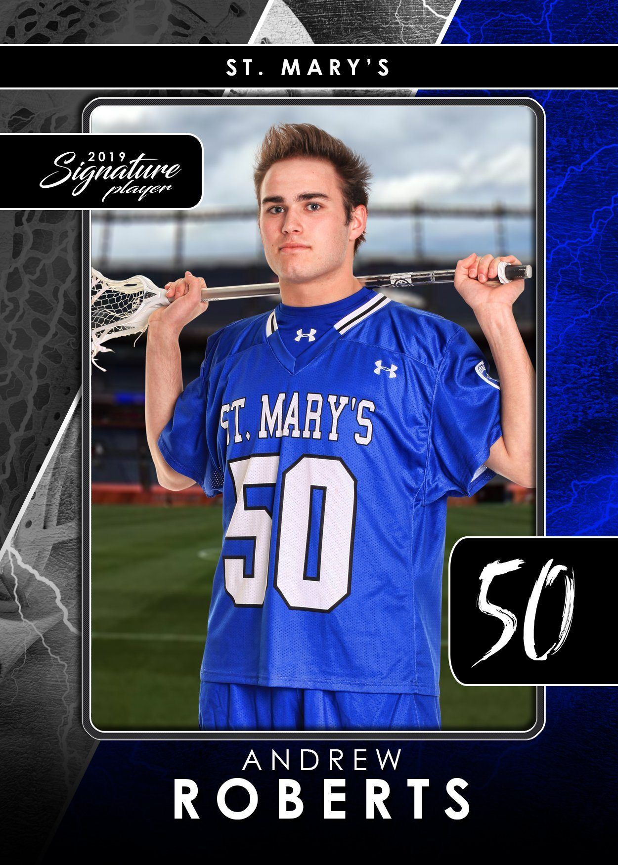 Signature Player - Lacrosse - V3 - T&I Drop-In Collection-Photoshop Template - Photo Solutions