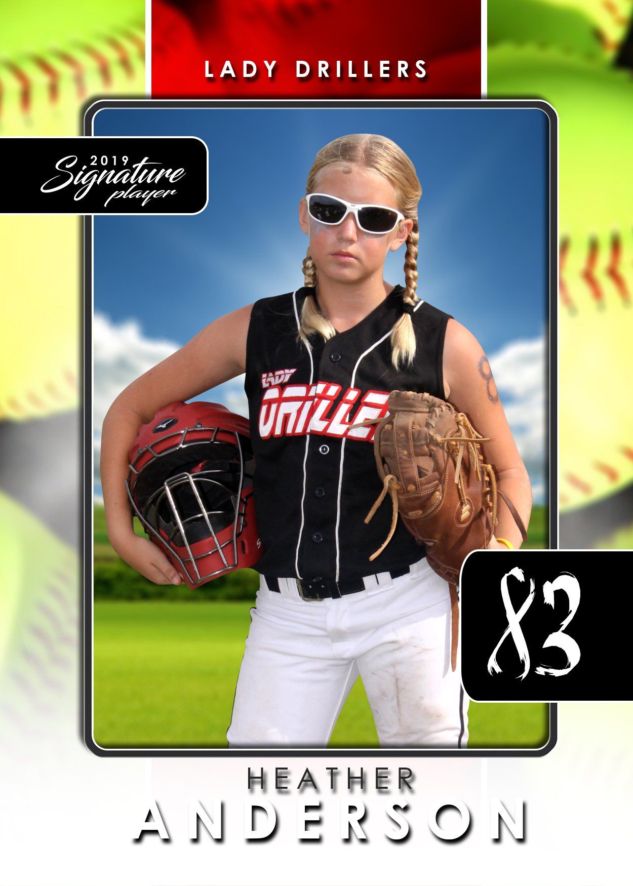 Signature Player - Softball - V1 - T&I Drop-In Collection-Photoshop Template - Photo Solutions