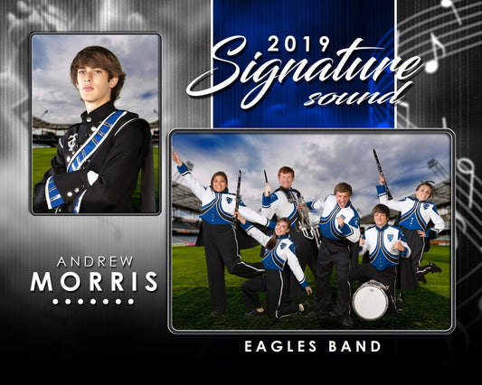 Signature Player - Band - V1 - Drop In Memory Mate H Template-Photoshop Template - Photo Solutions