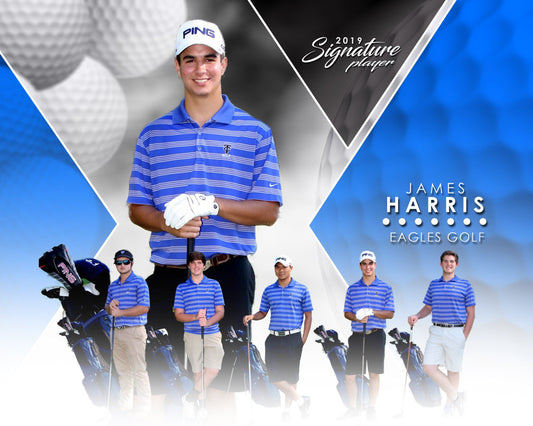 Signature Player - Golf - V2 - Extraction Memory Mate H Template-Photoshop Template - Photo Solutions