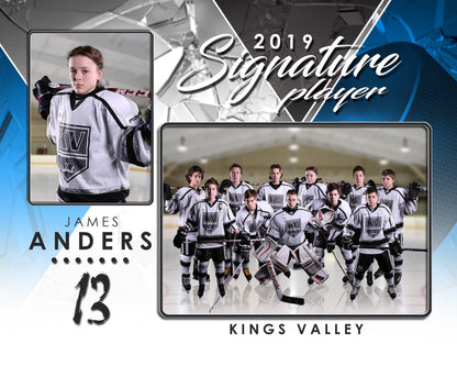Signature Player - Hockey - V2 - T&I Drop-In Collection-Photoshop Template - Photo Solutions