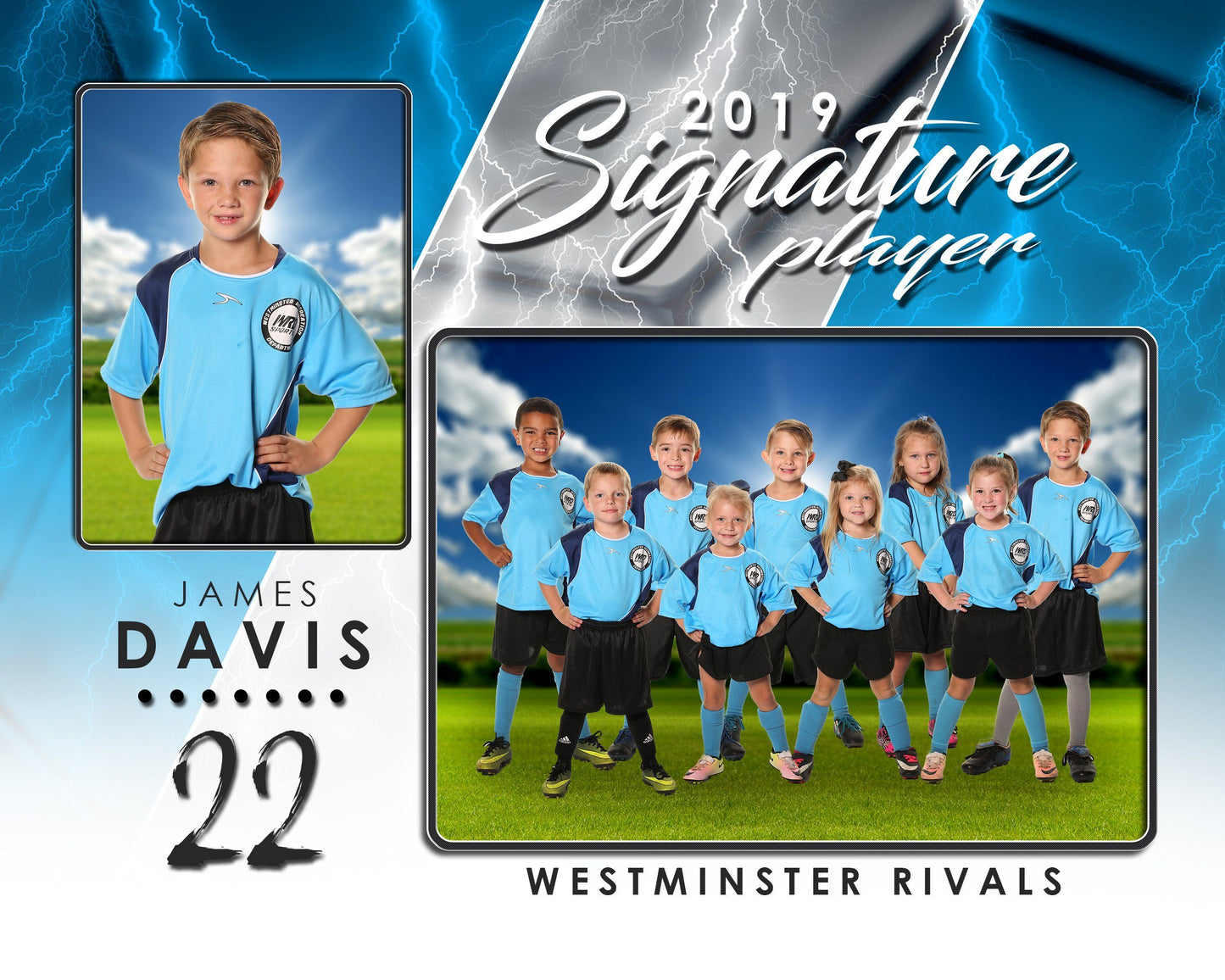 Signature Player - Soccer - V3 - T&I Drop-In Collection-Photoshop Template - Photo Solutions