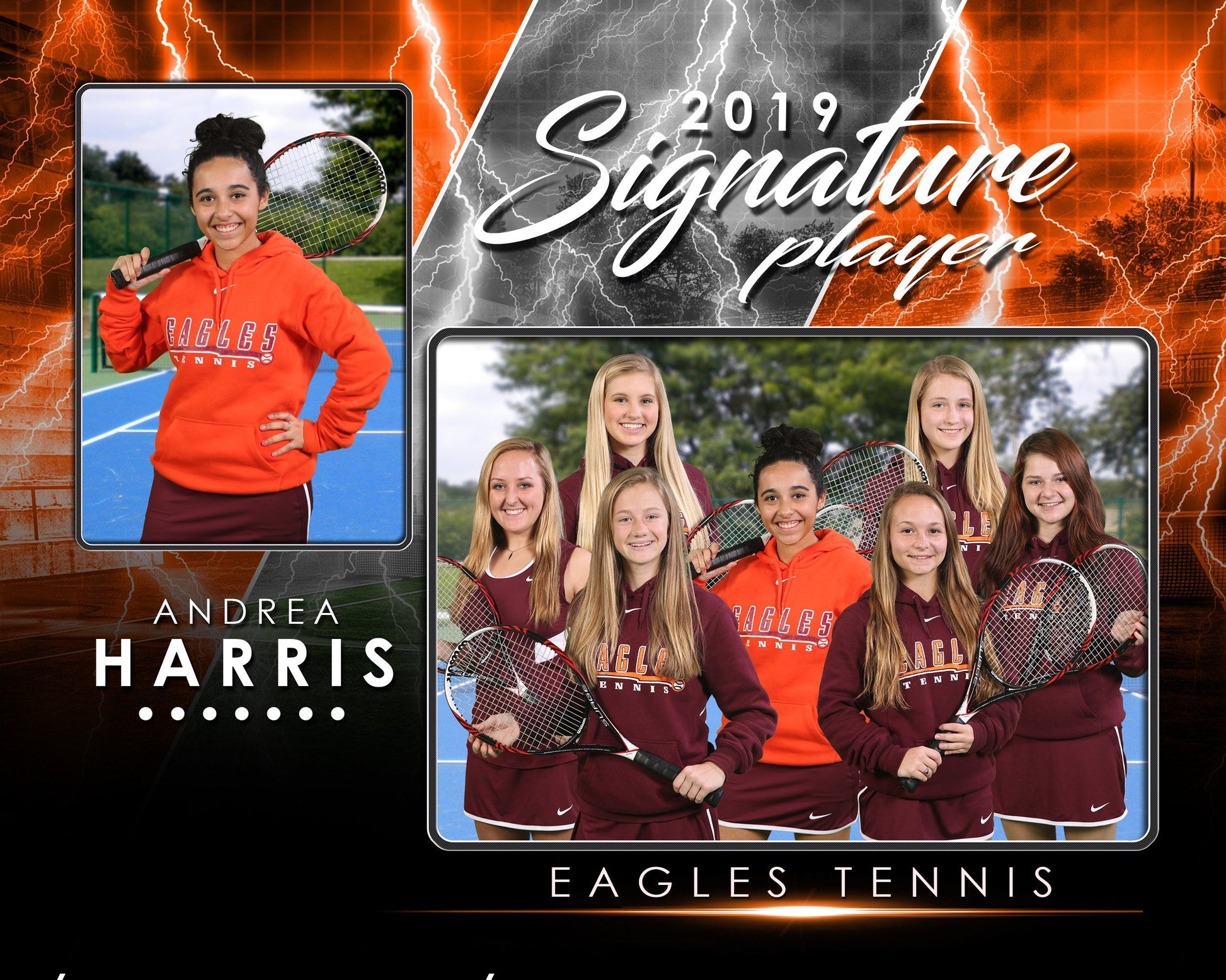Signature Player - Tennis - V3 - T&I Drop-In Collection-Photoshop Template - Photo Solutions