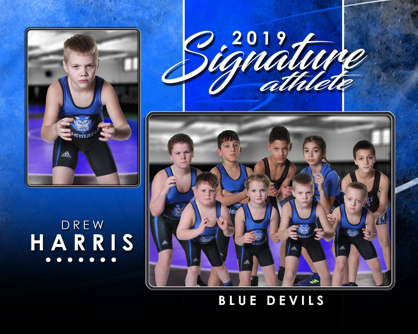 Signature Player - Wrestling - V1 - Drop In Memory Mate H Template-Photoshop Template - Photo Solutions