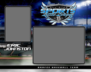 Baseball Night Game - Signature Series - Memory Mate - H-Photoshop Template - Photo Solutions