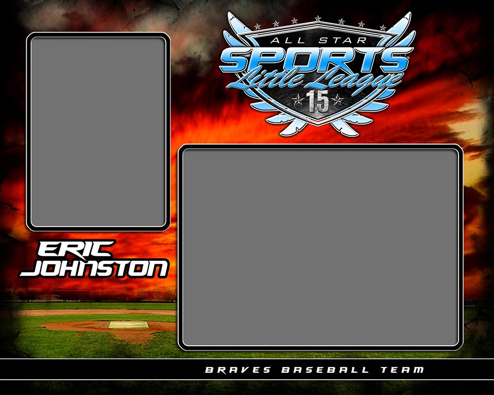 Baseball Night Game v.5 - Memory Mate - H-Photoshop Template - Photo Solutions