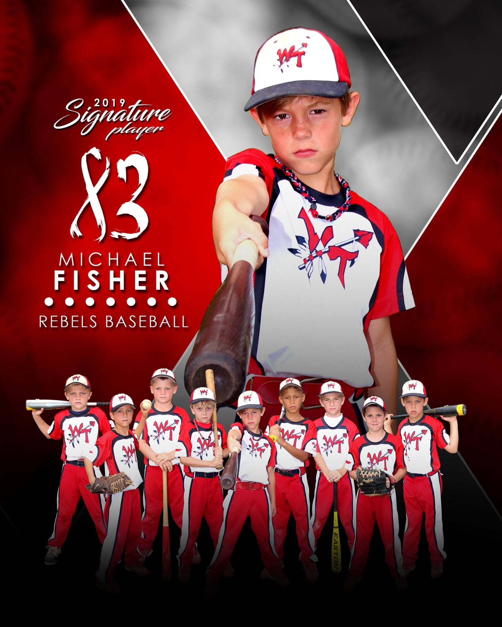 Signature Player - Baseball - V2 - Extraction Memory Mate V Template-Photoshop Template - Photo Solutions