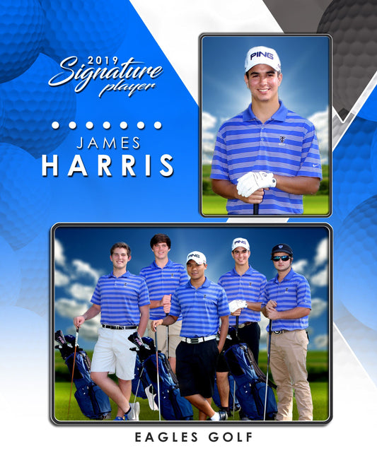 Signature Player - Golf - V2 - Drop In Memory Mate V Template-Photoshop Template - Photo Solutions