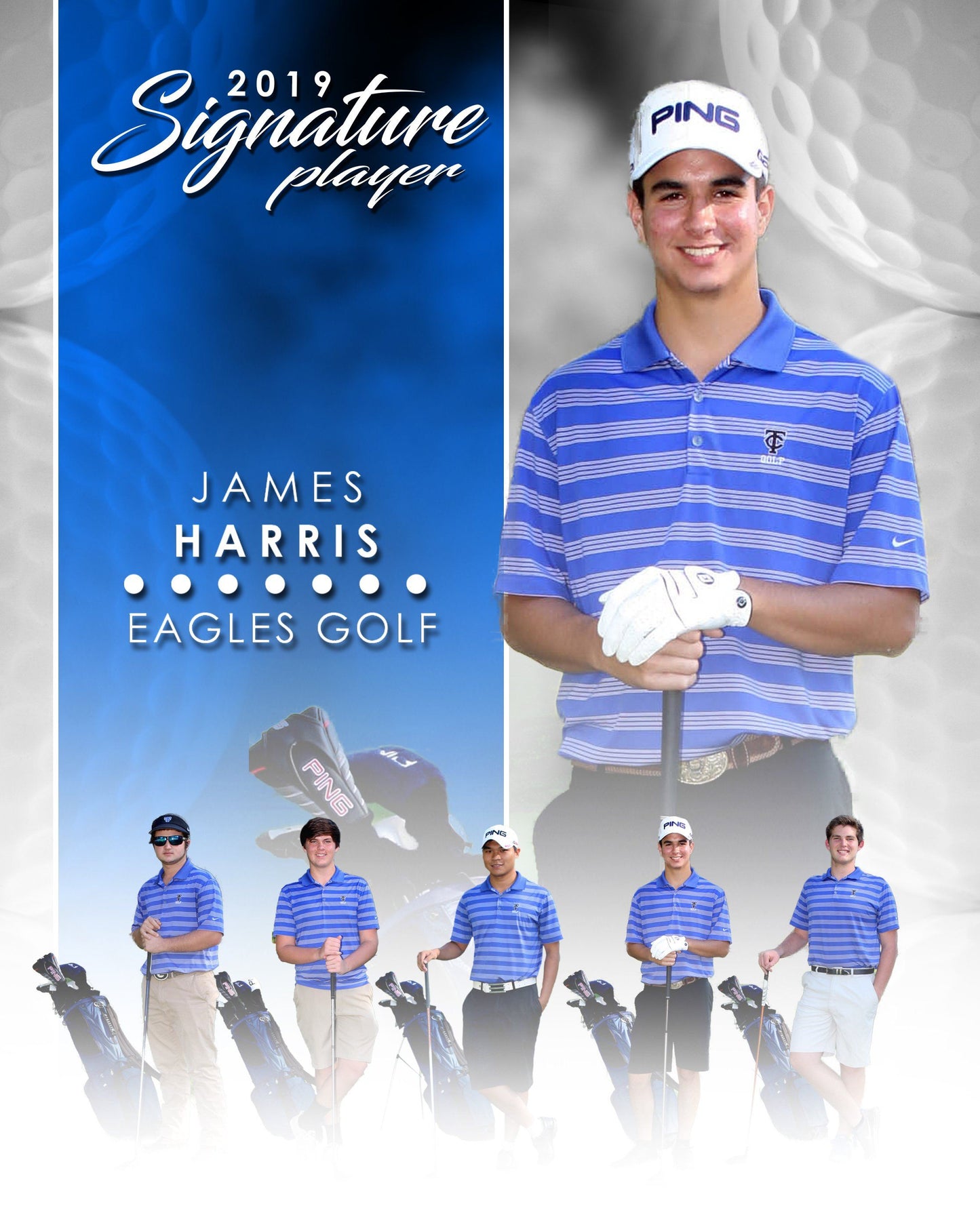 Signature Player - Golf - V1 - Extraction Memory Mate V Template-Photoshop Template - Photo Solutions