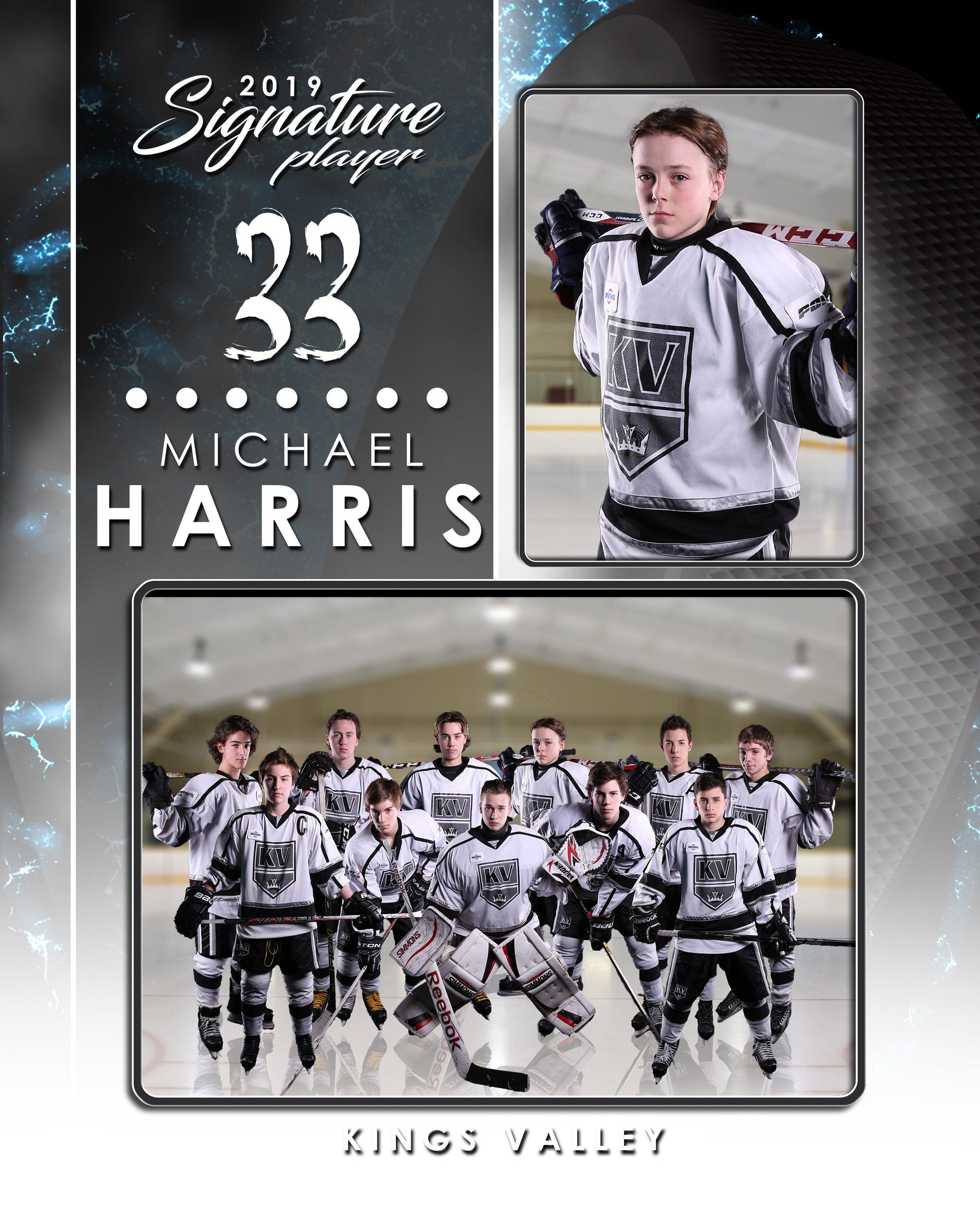 Signature Player - Hockey - V1 - T&I Drop-In Collection-Photoshop Template - Photo Solutions