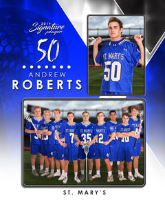 Signature Player - Lacrosse - V2 - Drop In Memory Mate V Template-Photoshop Template - Photo Solutions