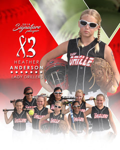 Signature Player - Softball - V2 - Extraction Memory Mate V Template-Photoshop Template - Photo Solutions