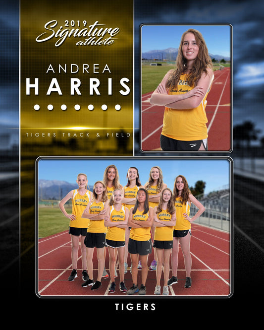 Signature Player - Track & Field - V1 - Drop In Memory Mate V Template-Photoshop Template - Photo Solutions