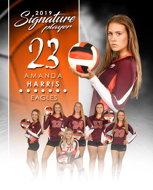 Signature Player - Volleyball - V1 - Extraction Memory Mate V Template-Photoshop Template - Photo Solutions