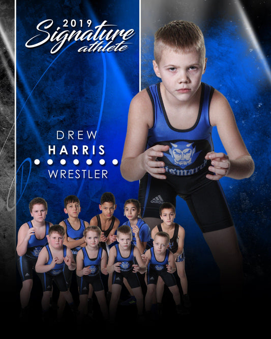 Signature Player - Wrestling - V1 - Extraction Memory Mate V Template-Photoshop Template - Photo Solutions