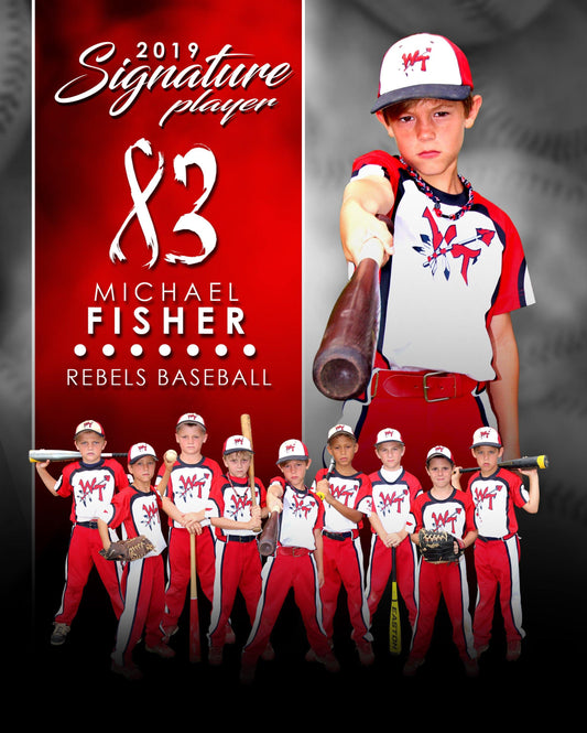 Signature Player - Baseball - V1 - Extraction Memory Mate V Template-Photoshop Template - Photo Solutions