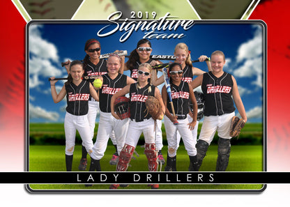 Signature Player - Softball - V2 - T&I Drop-In Collection-Photoshop Template - Photo Solutions