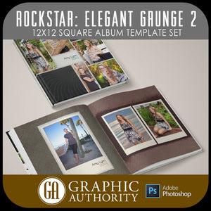 Rockstar - Elegant Grunge - V.2 - 12x24 - Album Spreads-Photoshop Template - Graphic Authority