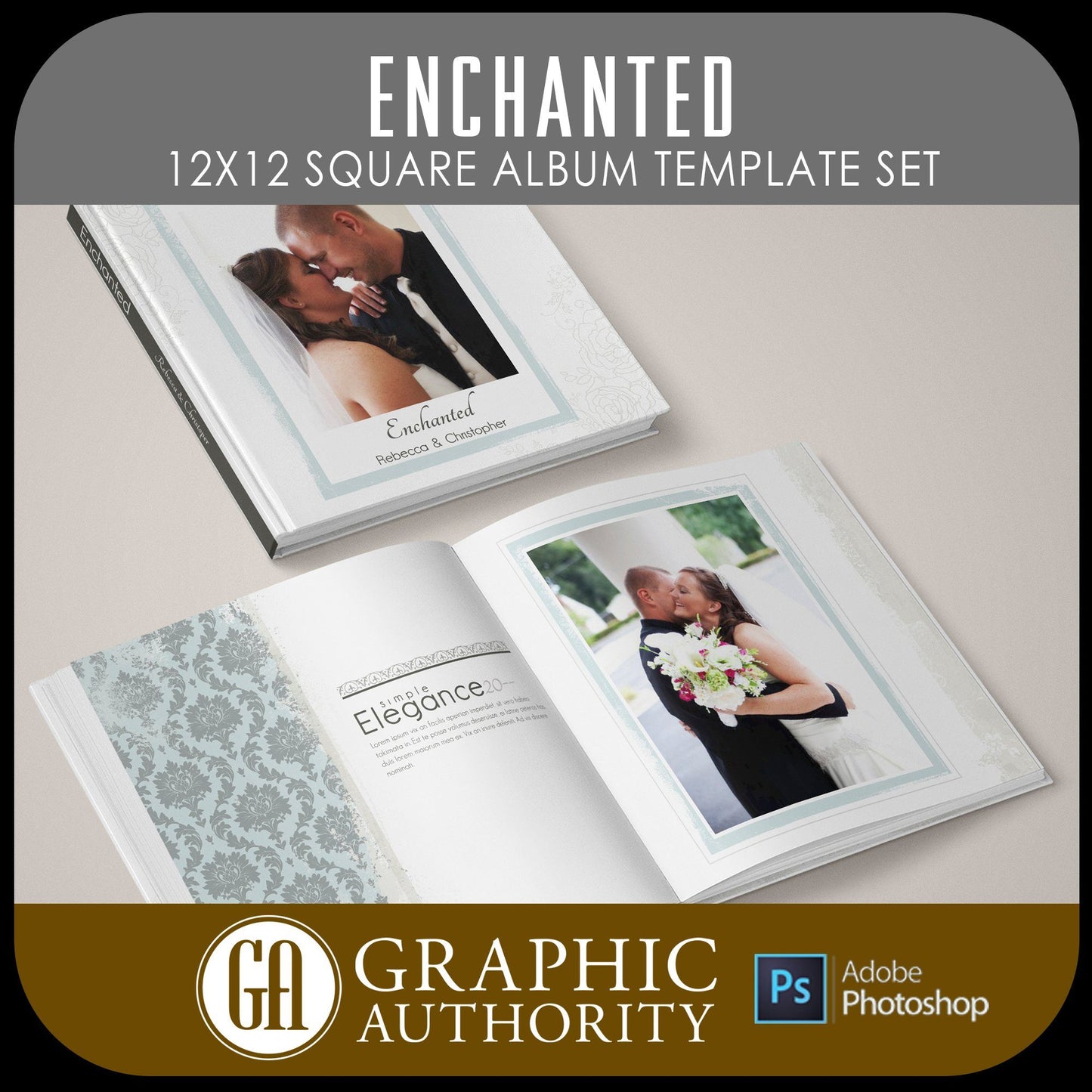 Enchanted - 12x24 - Album Spreads-Photoshop Template - Graphic Authority